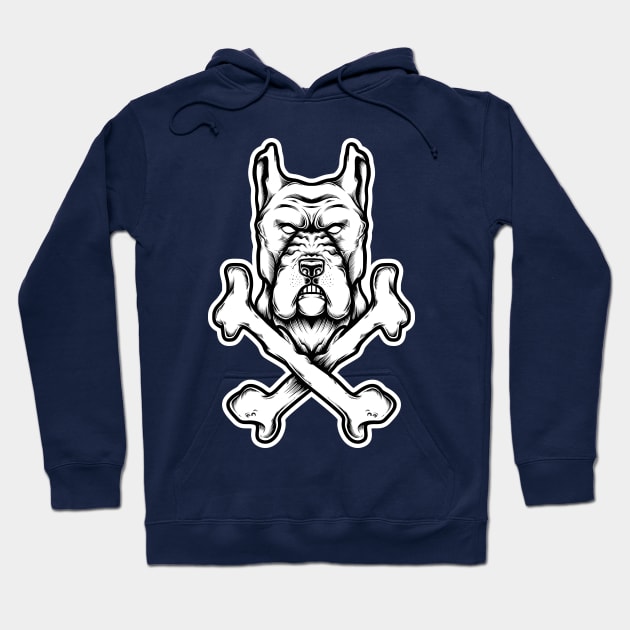 Pitbull Dog Bone Hoodie by Dimas Haryo